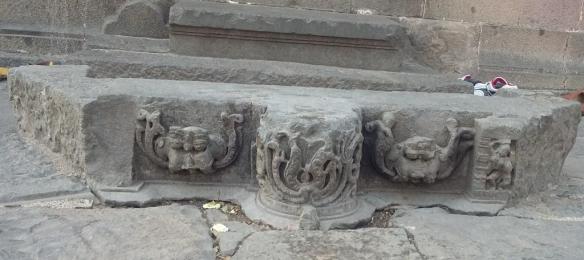 carvings at the entrance steps
